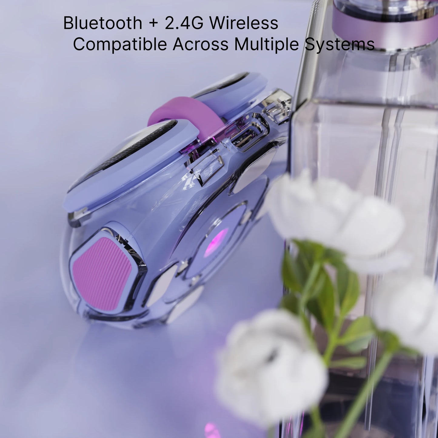 EWEADN Cute Ergonomic Gaming Mouse, Mini Potato-Shaped Wireless Mouse, Silent Dual Mode BT/2.4G, Rechargeable, for Laptop/Office