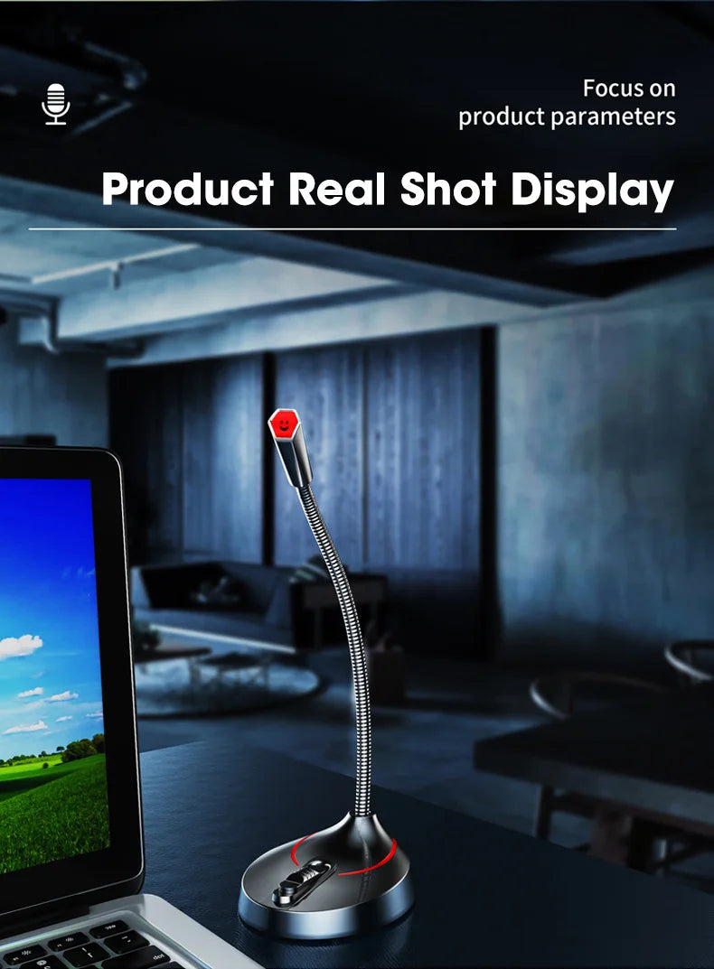 Mini Microphone PC Mic 3.5mm AUX Wired Microphones for PC Computer Laptop Notebook Loud Speaker