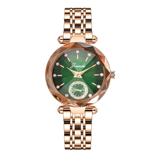 GRANDE 2021 New Gold Watch Women Watches Ladies Creative Steel Women's Bracelet Watches Female Clock Relogio Feminino H7570L