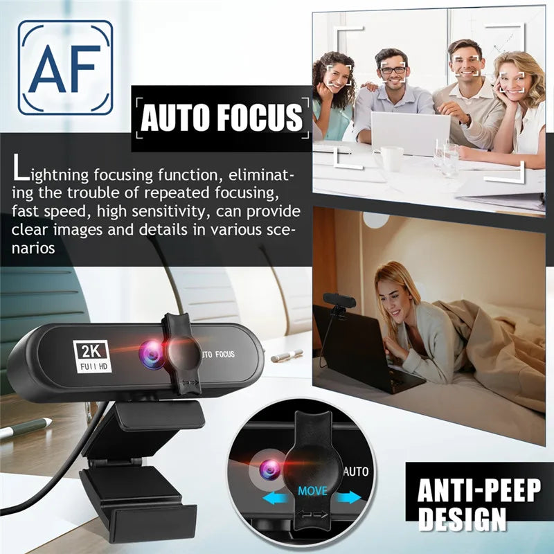 8K 4K Webcam Autofocus 2K Conference PC Live Broadcast Webcam USB Webcam Office Meeting House With Microphone 1080P HD Webcam