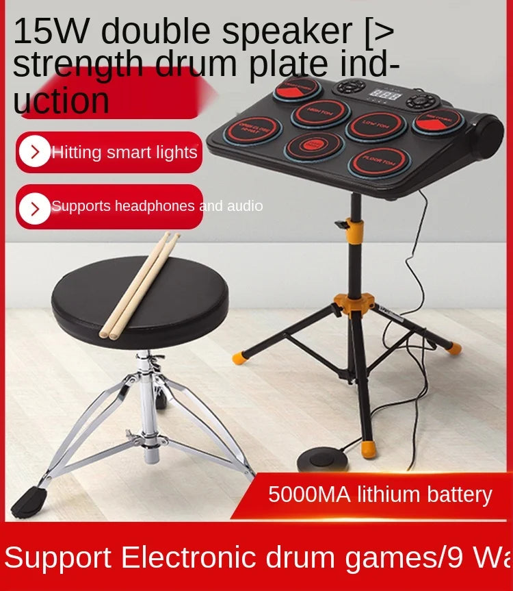 Electronic Drum  Kit Professional  Set Portable Beater Pad Adult And Children Beginner Home Electronic Drum Gift