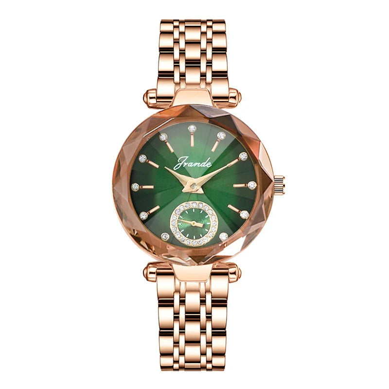GRANDE 2021 New Gold Watch Women Watches Ladies Creative Steel Women's Bracelet Watches Female Clock Relogio Feminino H7570L