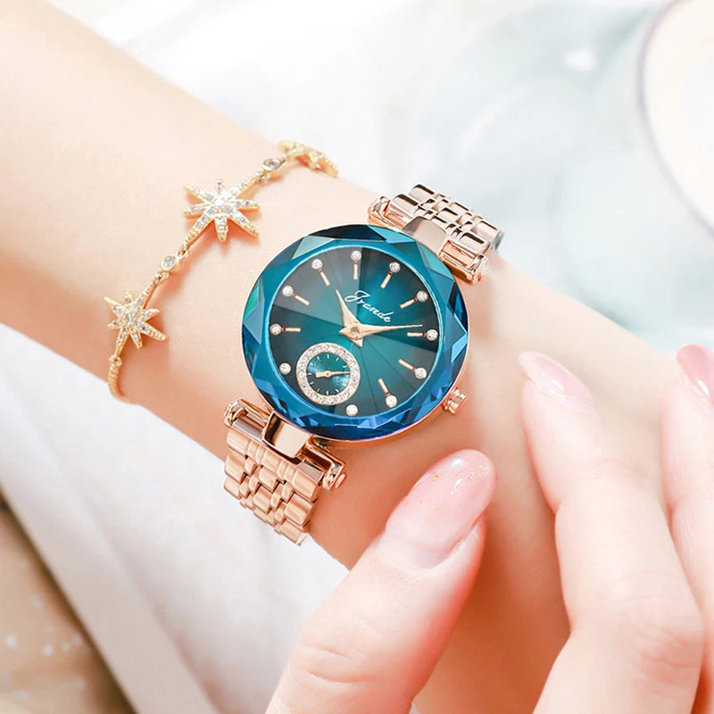 GRANDE 2021 New Gold Watch Women Watches Ladies Creative Steel Women's Bracelet Watches Female Clock Relogio Feminino H7570L