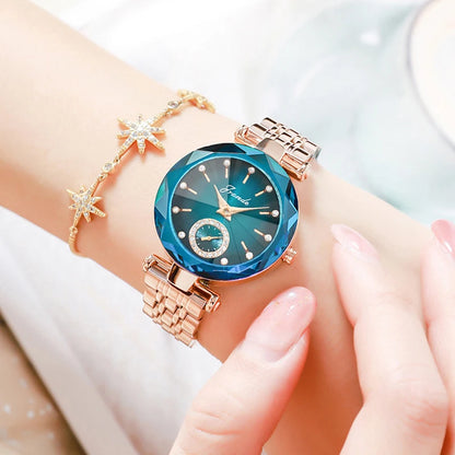 GRANDE 2021 New Gold Watch Women Watches Ladies Creative Steel Women's Bracelet Watches Female Clock Relogio Feminino H7570L