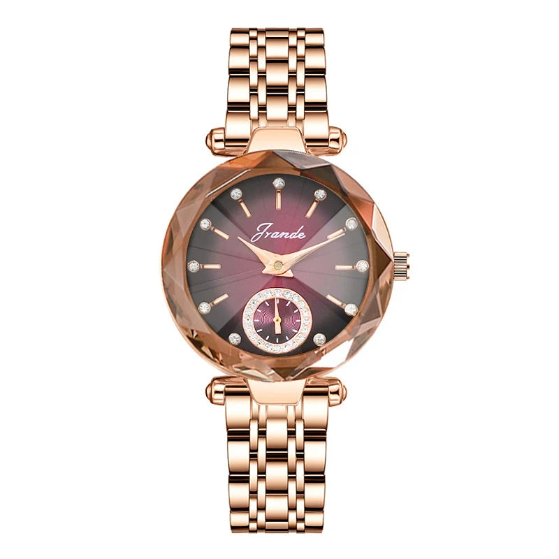 GRANDE 2021 New Gold Watch Women Watches Ladies Creative Steel Women's Bracelet Watches Female Clock Relogio Feminino H7570L