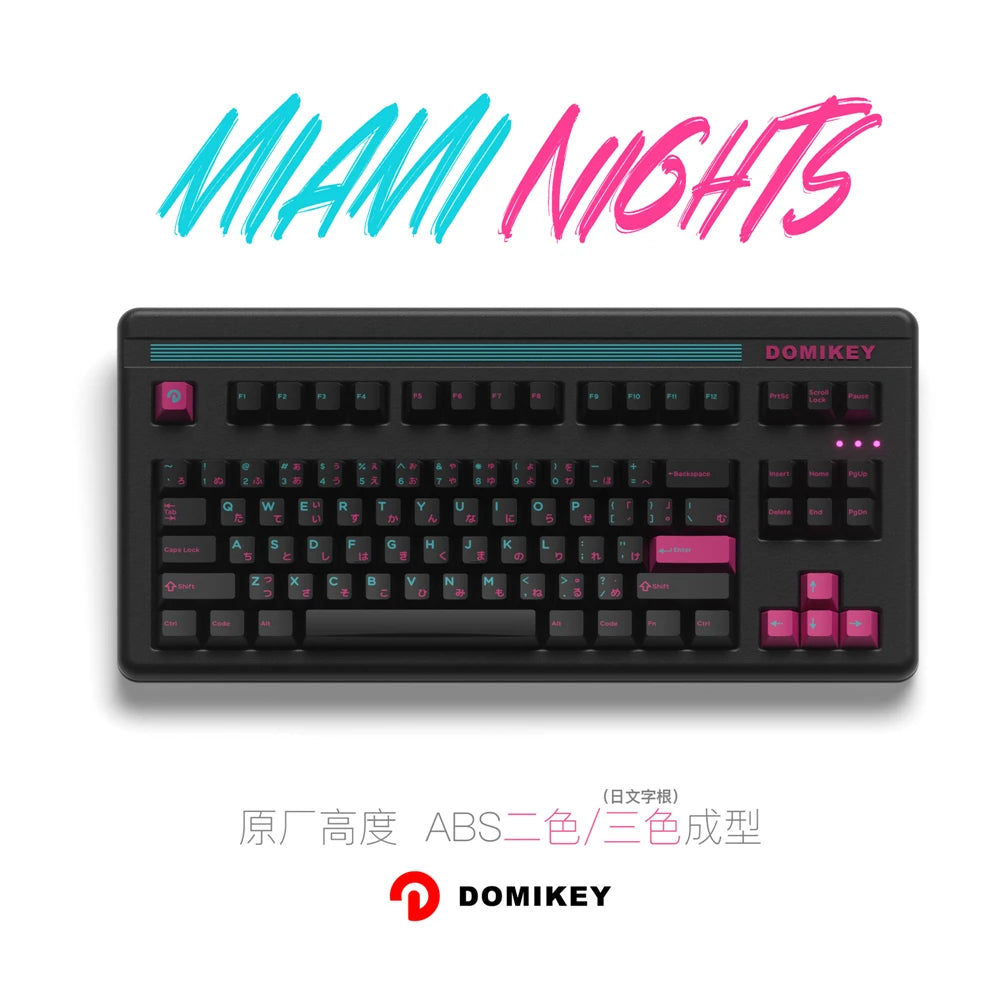 Domikey Miami Night Cherry Profile abs doubleshot keycap for mx keyboard poker 87 104 gh60 xd64 xd68 xd84 BM60 BM65 BM68 BM80