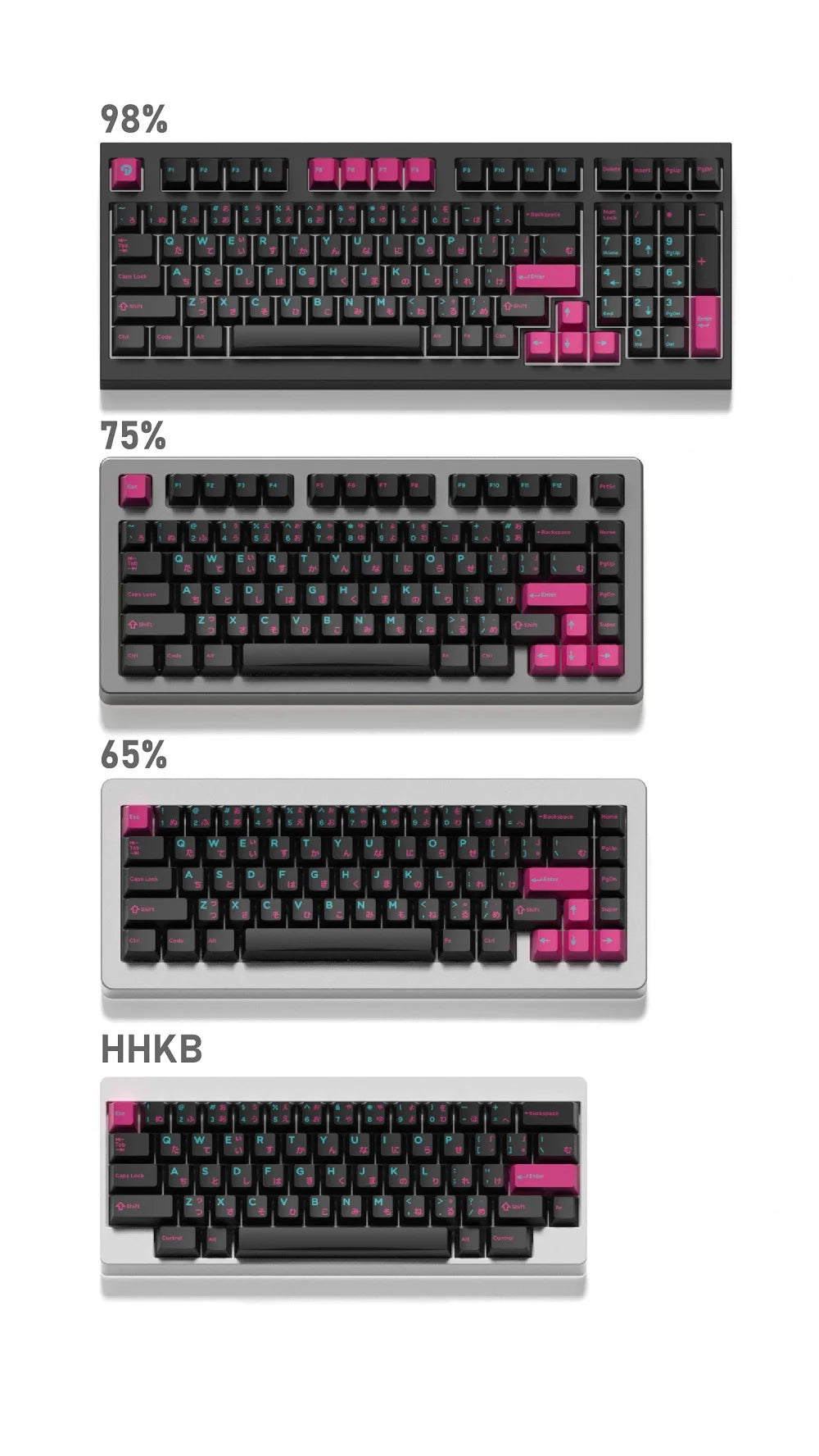 Domikey Miami Night Cherry Profile abs doubleshot keycap for mx keyboard poker 87 104 gh60 xd64 xd68 xd84 BM60 BM65 BM68 BM80