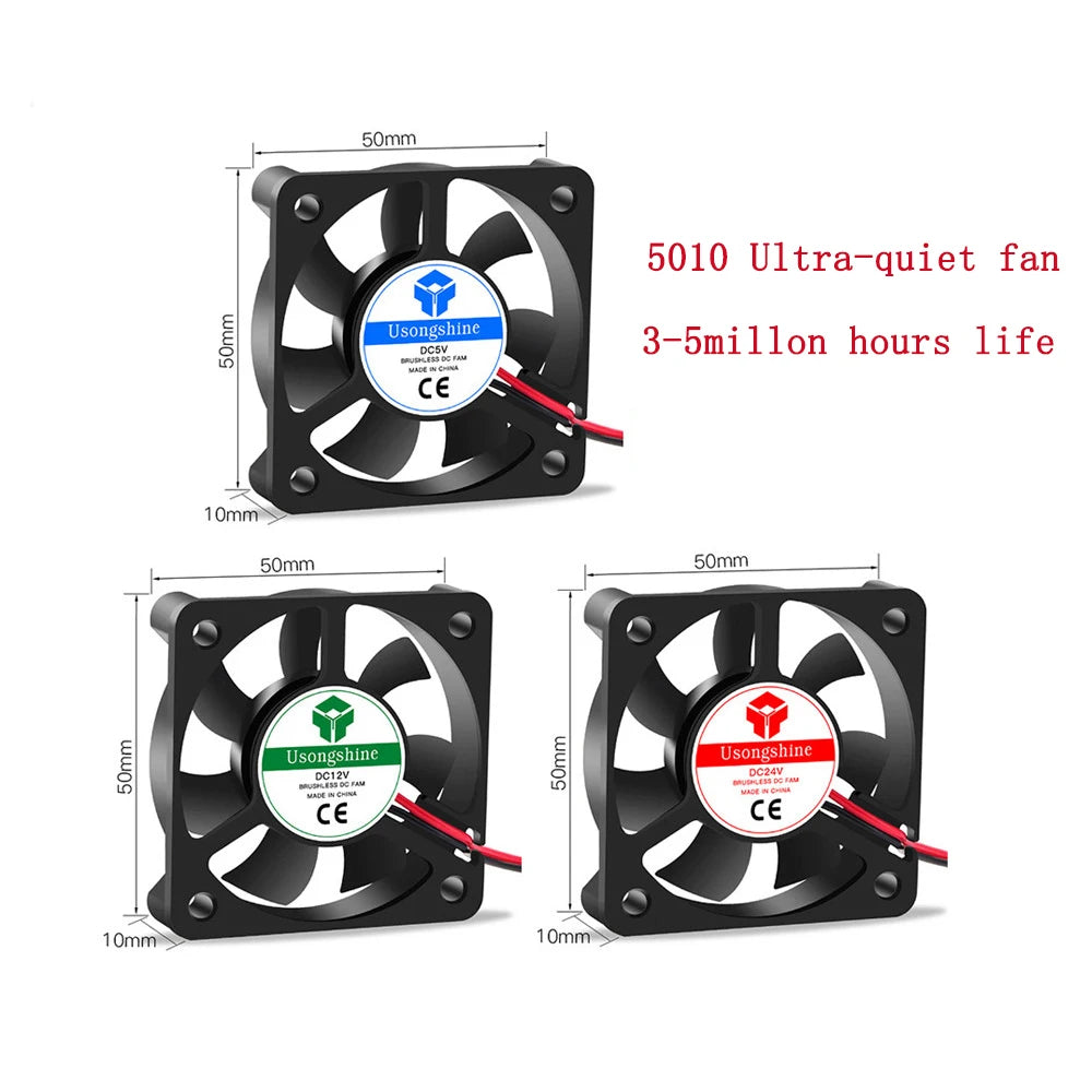 Cooling Fan 3010 4010 5010 5V/12V/24V DC Brushless fan for radiator cooler 3D Pinter Parts