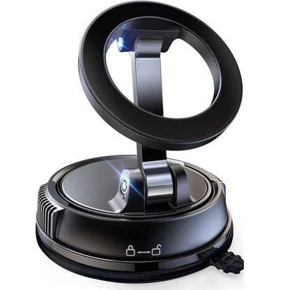Magnetic Suction Cup Phone Mount for Magsafe 360° Adjustable Magnetic Car Phone Holder Pocket Size Foldable Car Mount