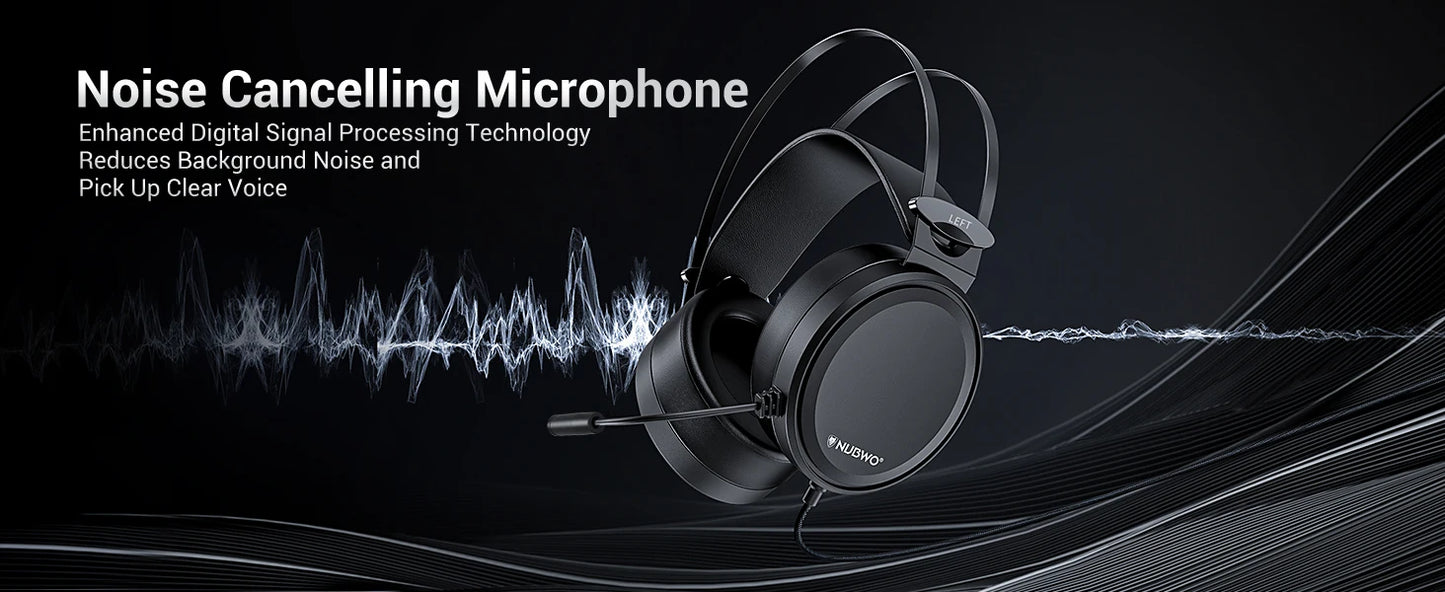NUBWO N7 Gaming Headsets for PS4/PS5/Switch/Xbox One Wired Gaming Headphones with Noise Canceling Mic Over Ear Gaming Headphones