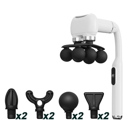 6-Heads Handhel Fascia Gun High Frequency Vibration Body Massage Gun Neck Shoulder Waist Back Handle Massager Fascia masajeador