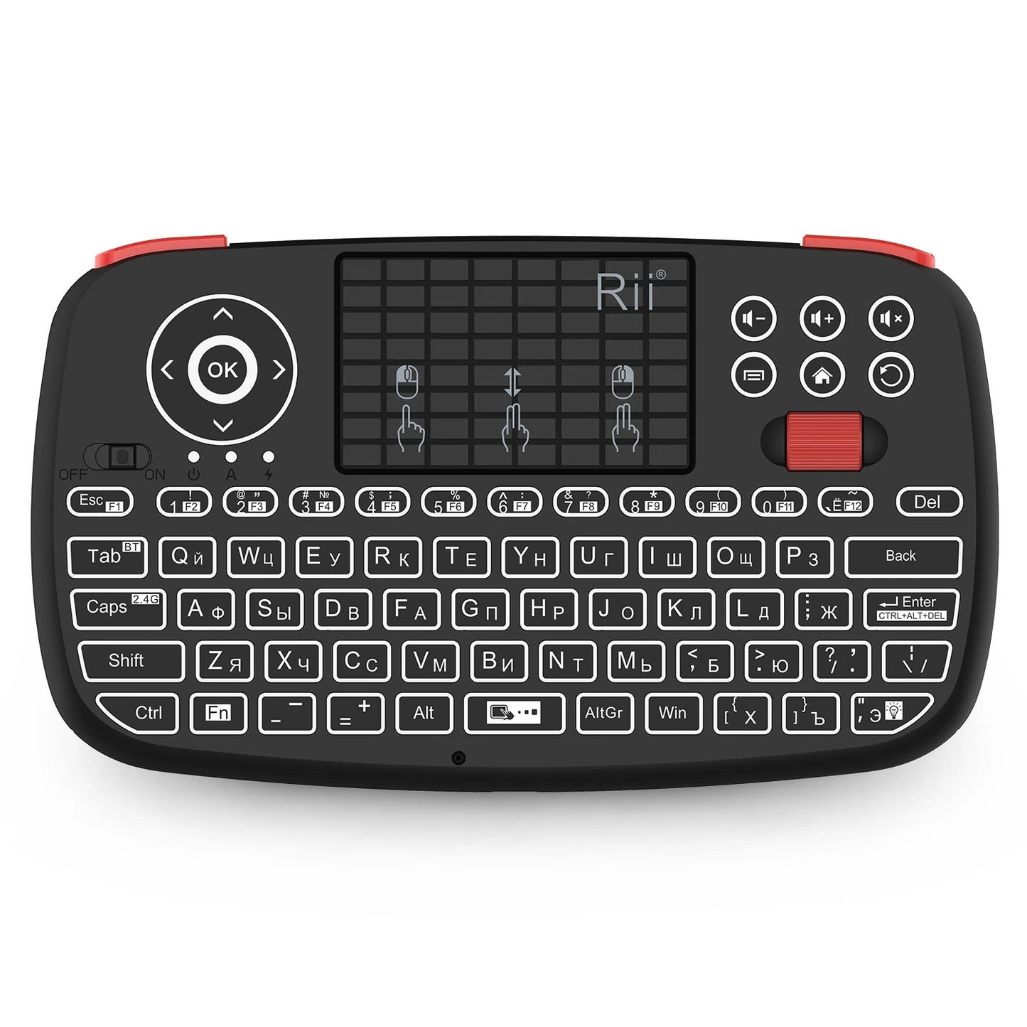 Rii i4 Mini Bluetooth Wireless Keyboard With Touchpad 2.4GHz Backlit Mouse Remote Control For Windows Android TV Box Smart TV
