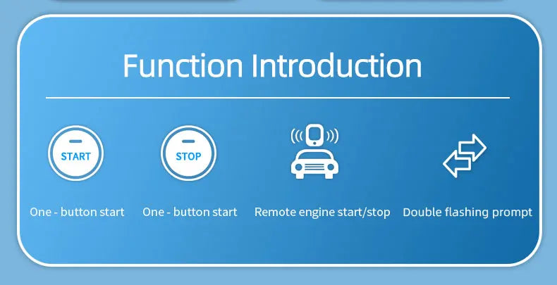 Car Alarm Suitable for Diesel Vehicles Engine Start Stop Button Remote Key Ignition Keyless Start System Turn Signal Universal