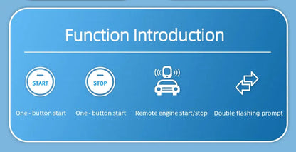 Car Alarm Suitable for Diesel Vehicles Engine Start Stop Button Remote Key Ignition Keyless Start System Turn Signal Universal