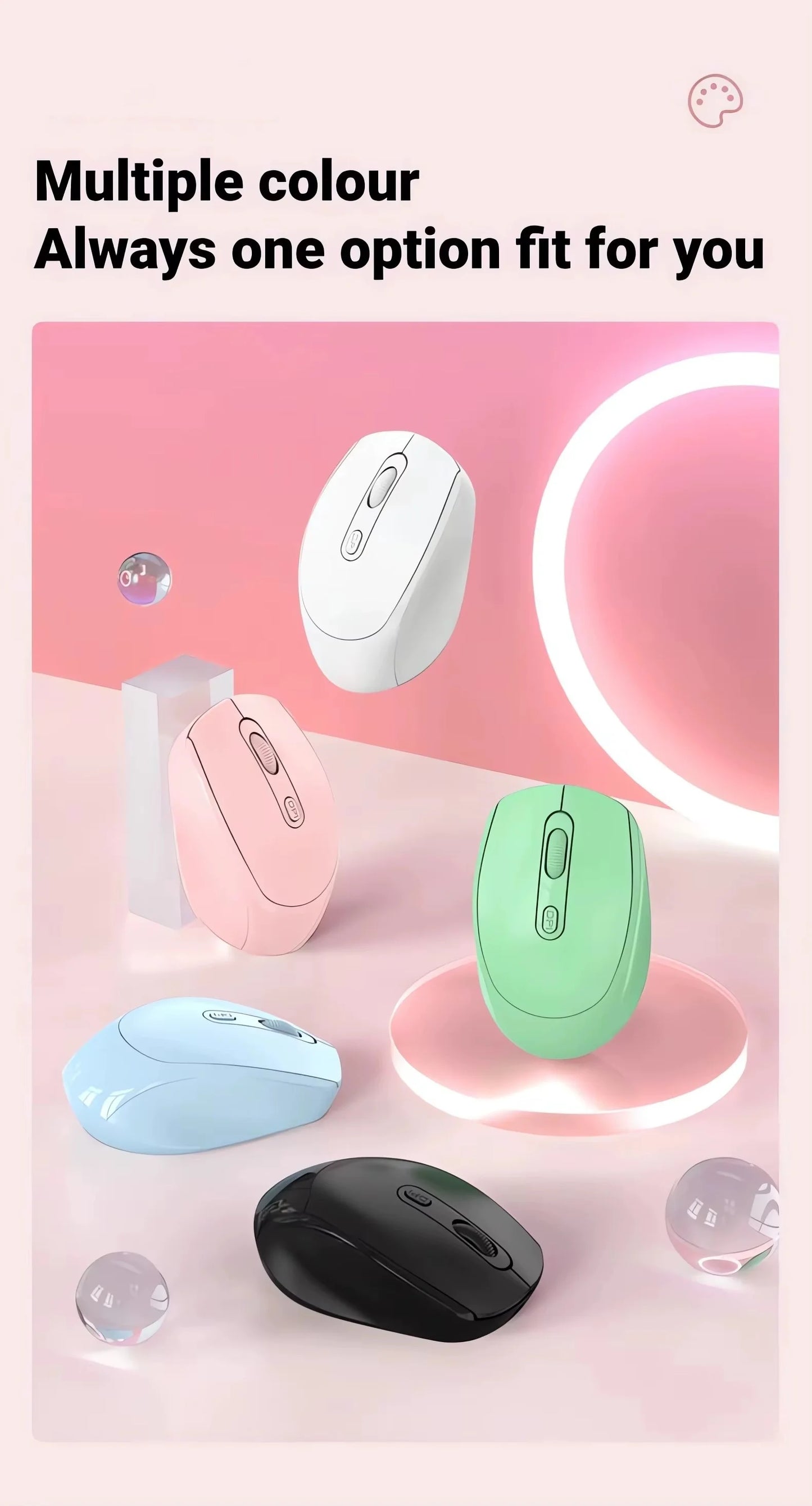 Wireless Mouse, 2.4G Ergonomic Optical Mouse, Computer Mouse for Laptop, PC,Chromebook,Notebook,Battery Small Cordless Mice