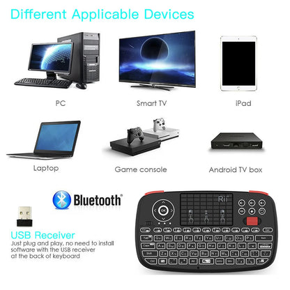 Rii i4 Mini Bluetooth Wireless Keyboard With Touchpad 2.4GHz Backlit Mouse Remote Control For Windows Android TV Box Smart TV