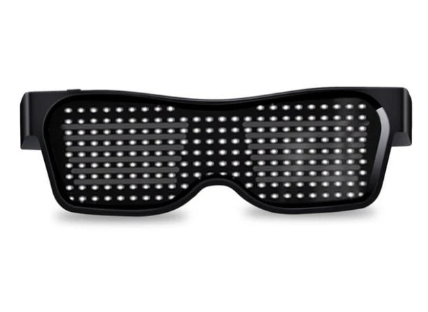 Bluetooth LED Glasses DIY Multilingual Text Graffiti RGBW/RED/Green Color for Halloween Party Rave Music Festival Glow Glasses