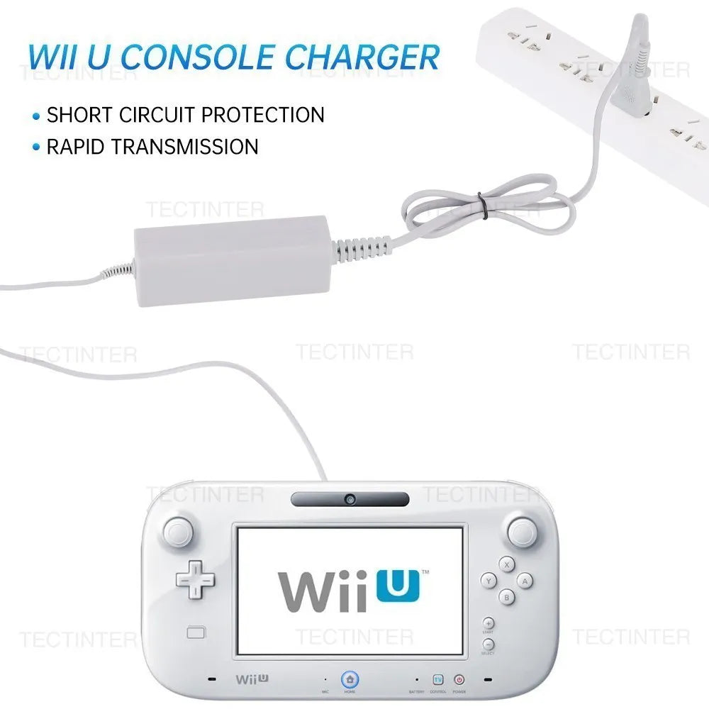 AC Charger Adapter for Nintendo Wii U Gamepad Charging Cable Controller Joystick EU Plug Home Wall Power Supply for WiiU Pad