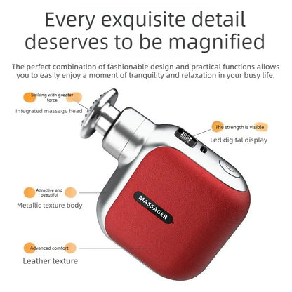 Mini Pocket Fascia Gun with 4 Silicone Massage Heads Lightweight Portable Perfect for Office Home Use Low-noise Muscle Massager