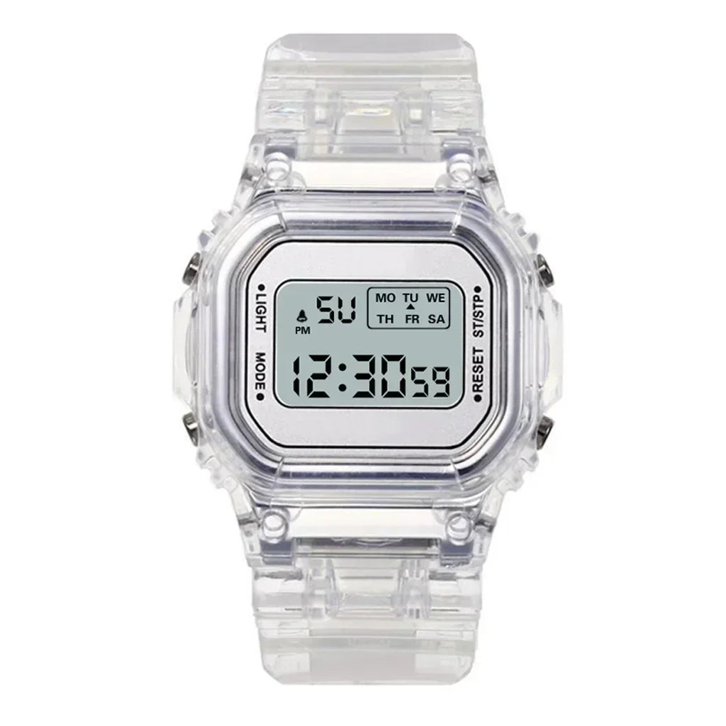 INS Electronic Watch Female Students Waterproof LED Watch Network Red Sports Transparent Small Square Watches for Women Relogio