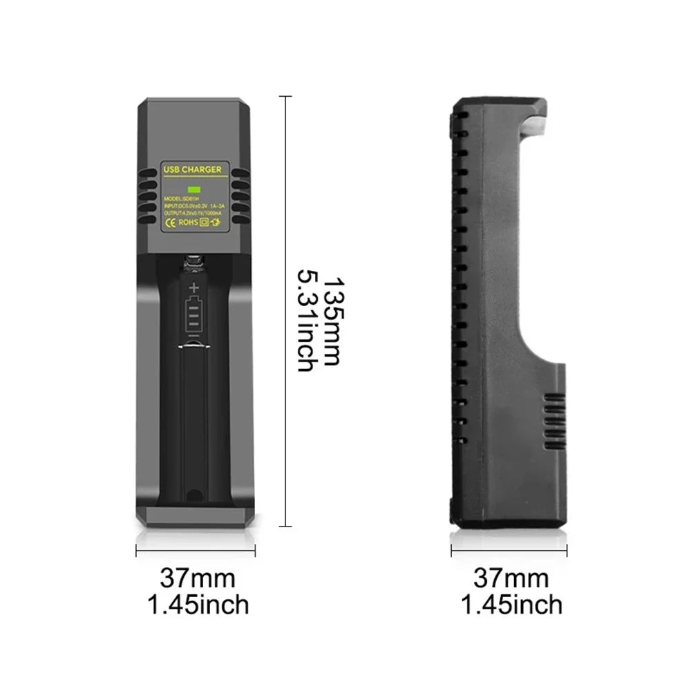 1/2 Slots 18650 Charger 3.7V-4.2V Rechargeable Li-ion Battery Charger Lithium Batteries Charging Adapter For 18650 26650 14500