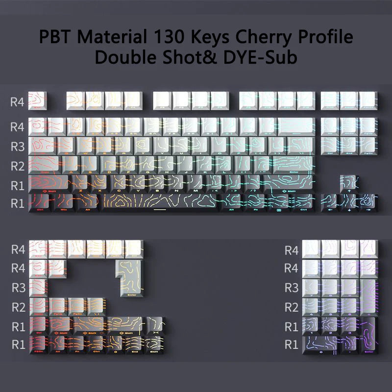 Contour 4.0 Side Engraved Keycap PBT Translucent 97/130 Key Mechanical Keyboard Key Cap White For Magnetic Switch F75 GMK87