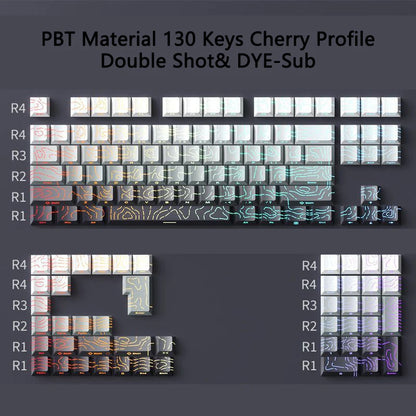 Contour 4.0 Side Engraved Keycap PBT Translucent 97/130 Key Mechanical Keyboard Key Cap White For Magnetic Switch F75 GMK87