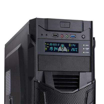 5.25 Inch 12V PC Computer Fan Controller 3 Fan Speed Controller Temperature Sensor LCD Digital Display Front Panel For PC
