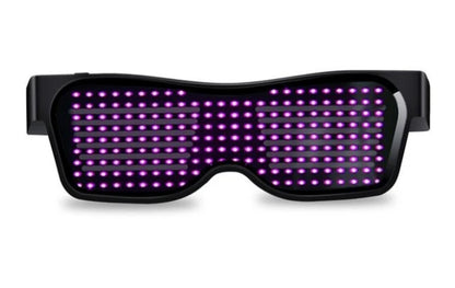 Bluetooth LED Glasses DIY Multilingual Text Graffiti RGBW/RED/Green Color for Halloween Party Rave Music Festival Glow Glasses