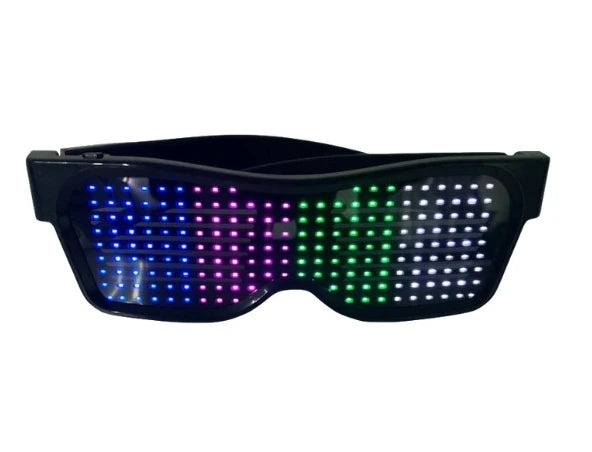 Bluetooth LED Glasses DIY Multilingual Text Graffiti RGBW/RED/Green Color for Halloween Party Rave Music Festival Glow Glasses