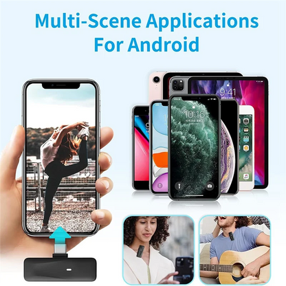 ELECT-Clip On Phone Microphone Mini Wireless Lapel Lavalier Microphone Noise-Canceling USB C Microphone