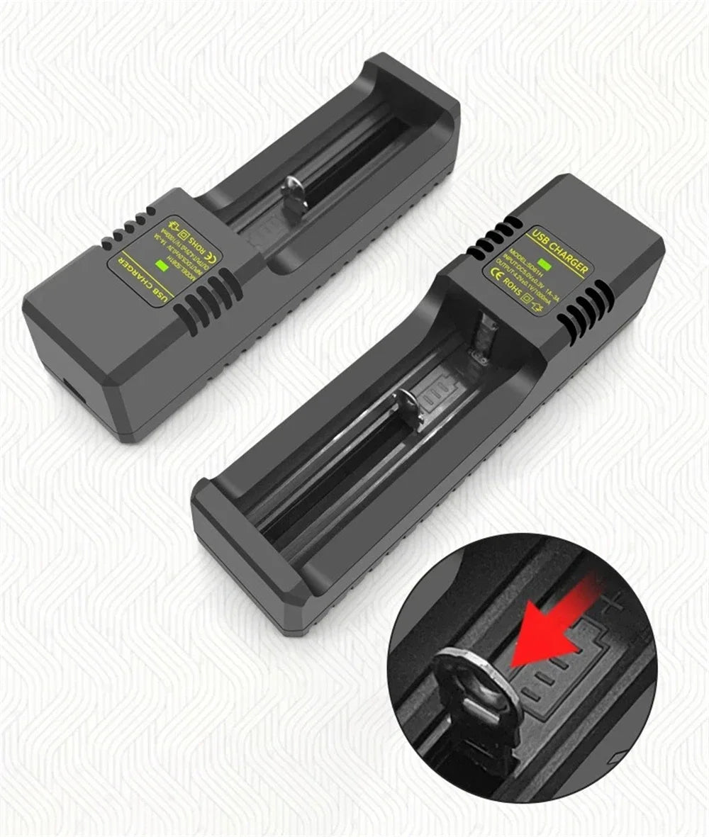 1/2 Slots 18650 Charger 3.7V-4.2V Rechargeable Li-ion Battery Charger Lithium Batteries Charging Adapter For 18650 26650 14500