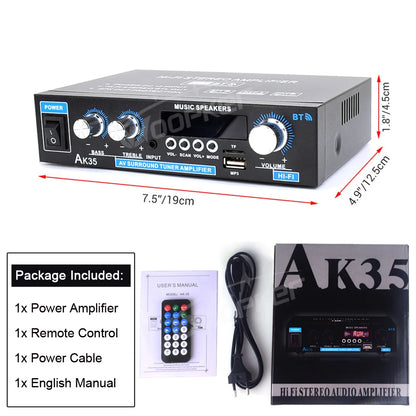 Woopker AK35/AK45/AK45 Pro/AK55 Digital Amplifier Bluetooth Sound Amplifier 2 Channel HIFi FM USB Audio Amp For Home Car Karaoke