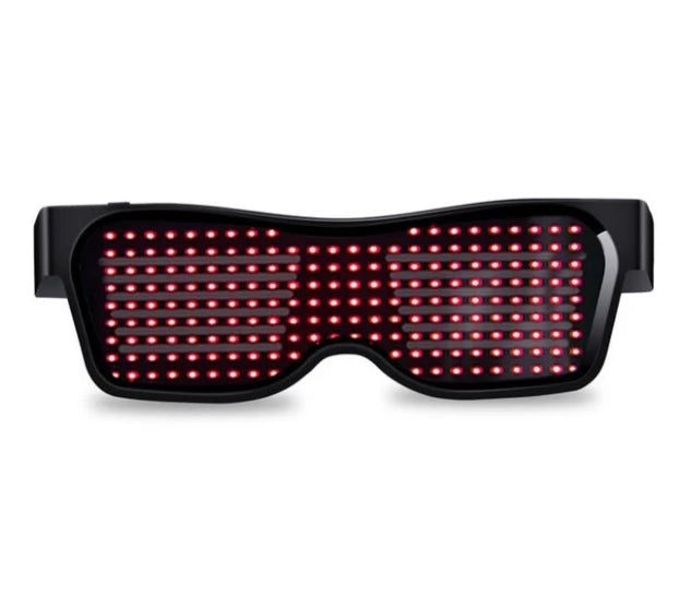 Bluetooth LED Glasses DIY Multilingual Text Graffiti RGBW/RED/Green Color for Halloween Party Rave Music Festival Glow Glasses