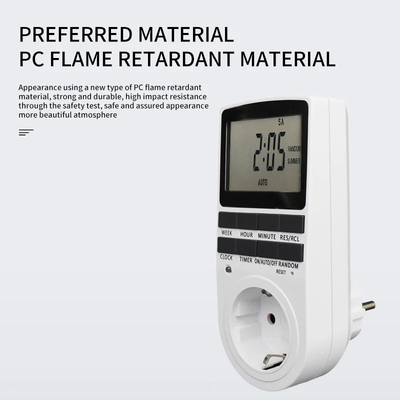EU Electronic Digital Timer Switch US FR BR Plug Kitchen Timer Socket Outlet 230V 110V 7 Day 12/24 Hour Programmable Timing