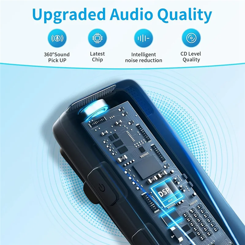 ELECT-Clip On Phone Microphone Mini Wireless Lapel Lavalier Microphone Noise-Canceling USB C Microphone