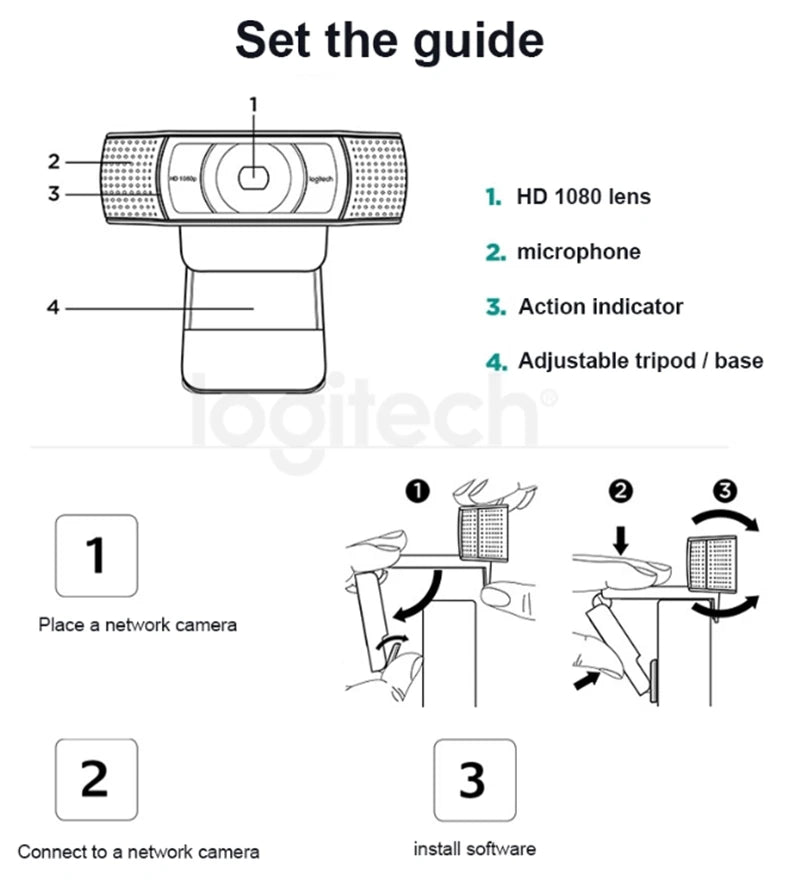 Logitech C920e HD Pro Webcam Widescreen Video Chat Recording USB Smart 1080p Web Camera For Computer C920 Upgrade Version CMOS