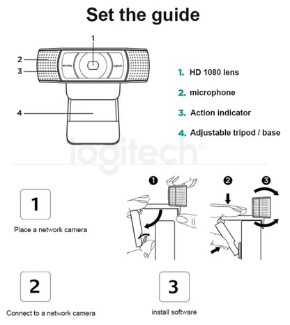 Logitech C920e HD Pro Webcam Widescreen Video Chat Recording USB Smart 1080p Web Camera For Computer C920 Upgrade Version CMOS