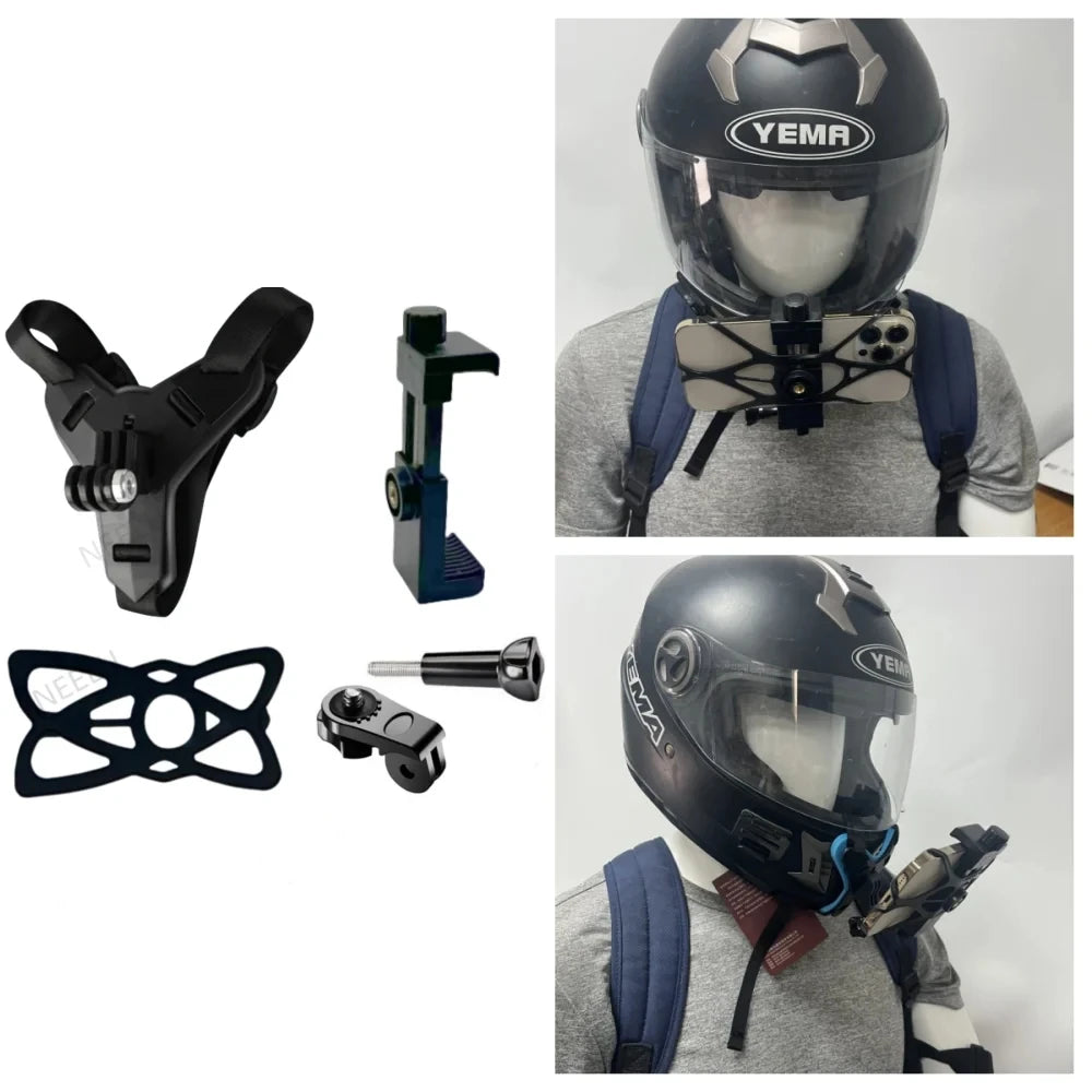 Motorcycle Helmet Phone Stand Mount Holder For GoPro Hero 12 10 9 8 7 Action Sports Camera Holder Motorcycle Camera Accessories