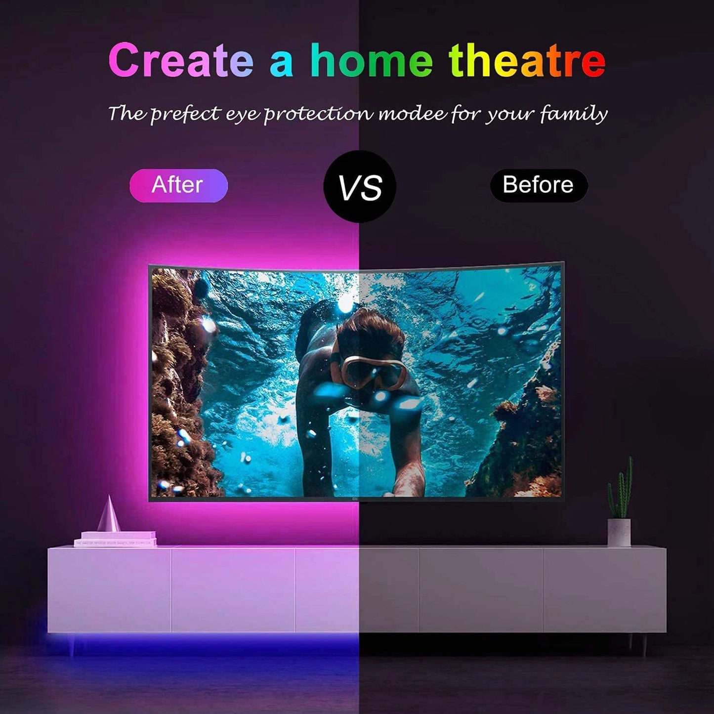 Led Lights for TV 3 Key Control Led Strip USB 5V Tape Lights for TV Backlight Home Party Decoration Flexible Ribbon