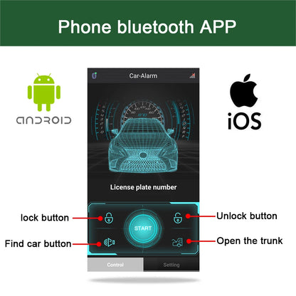 The original car comes with a one-click start system upgrade APP remote start function Central lock induction anti-theft system