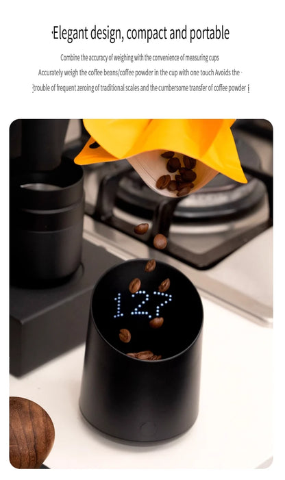New subminimal Electronic Coffee Weighing Cup, Espresso Scale, Pour-over Electronic Scale, Bean Cup, Waterproof Electronic Scale
