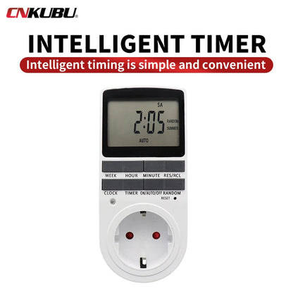 EU Electronic Digital Timer Switch US FR BR Plug Kitchen Timer Socket Outlet 230V 110V 7 Day 12/24 Hour Programmable Timing