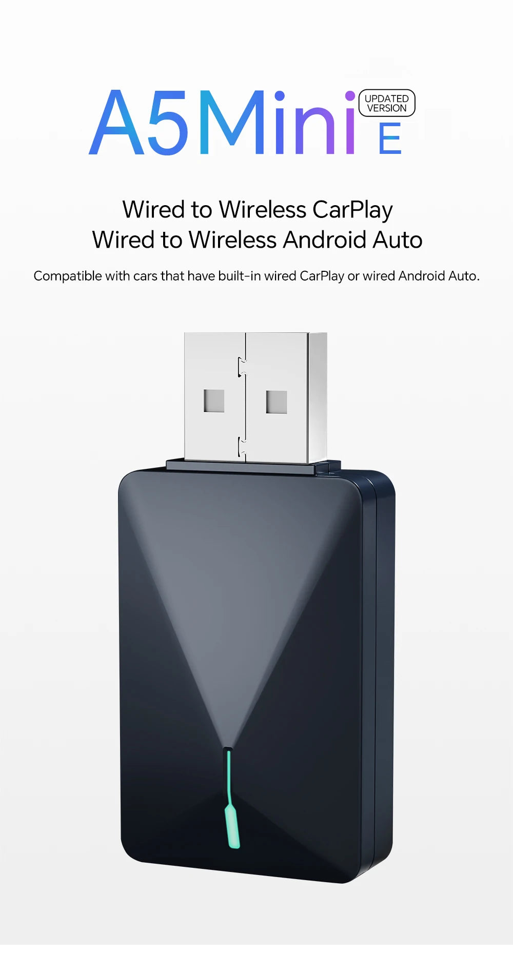 NEW Wireless Mini Box 2in1 CarPlay Android Auto Wireless Mini Box Adapter Smart Plug And Play Dongle Bluetooth WiFi Fast Connect