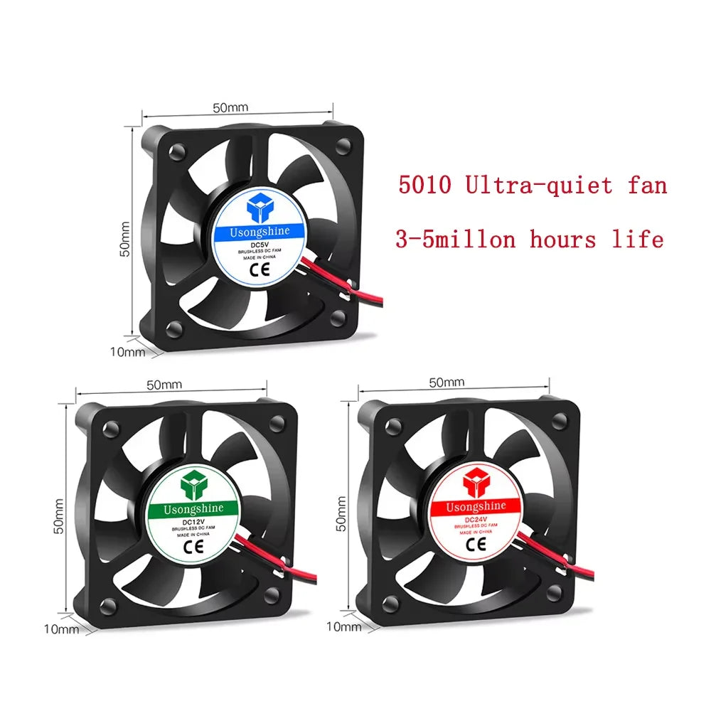 Cooling Fan 3010 4010 5010 5V/12V/24V DC Brushless fan for radiator cooler 3D Pinter Parts