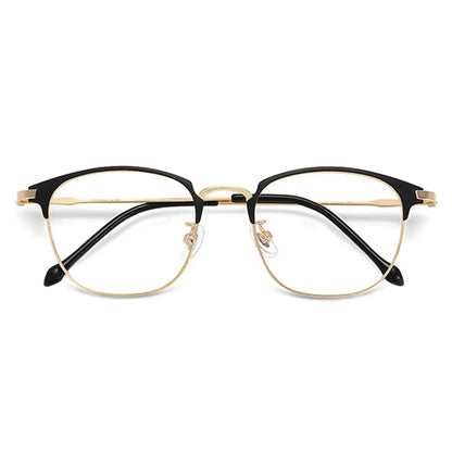 Classic Semi Rimless Anti Blue Light Blocking Glasses Metal Frame Men Square Ray Filter Eyeglasses Frames Computer Women Goggles