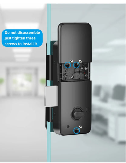 Tuya APP Fingerprint Lock Bluetooth Smart Glass Door Biometric Electronic Control Door Lock 13.56Mhz RFID Remote Unlock