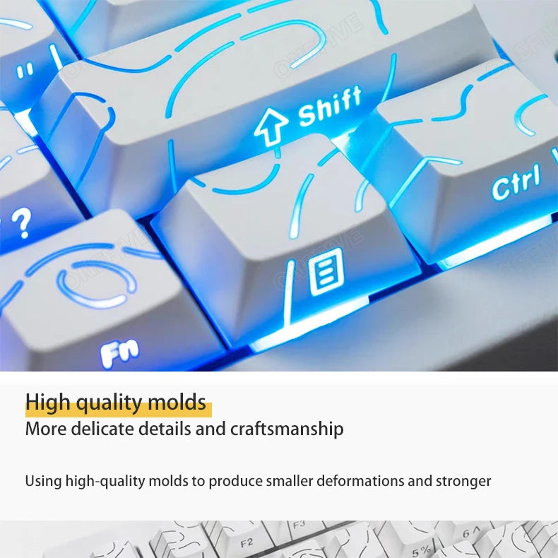 Contour 4.0 Side Engraved Keycap PBT Translucent 97/130 Key Mechanical Keyboard Key Cap White For Magnetic Switch F75 GMK87