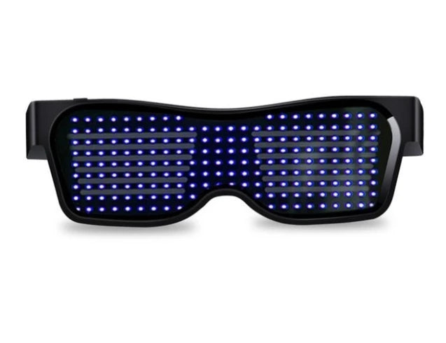 Bluetooth LED Glasses DIY Multilingual Text Graffiti RGBW/RED/Green Color for Halloween Party Rave Music Festival Glow Glasses