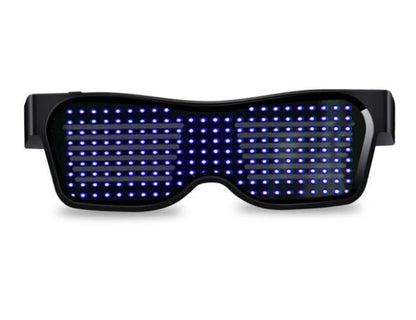 Bluetooth LED Glasses DIY Multilingual Text Graffiti RGBW/RED/Green Color for Halloween Party Rave Music Festival Glow Glasses
